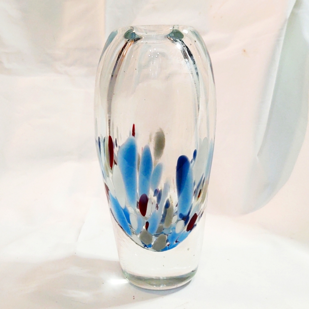Mid-Century Modern Hand-Blown Murano Art Glass Bud Vase